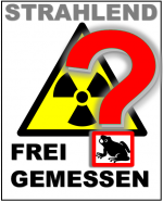 Strahlend freigemessen - Logo der besorgten Anwohner der Deponie Froschgraben in Schwieberdingen